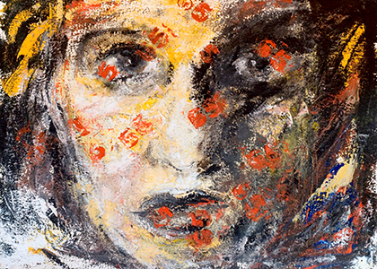 Woman trilogy - olio su carta cotonata - 53x73 cm - Lucia Paese